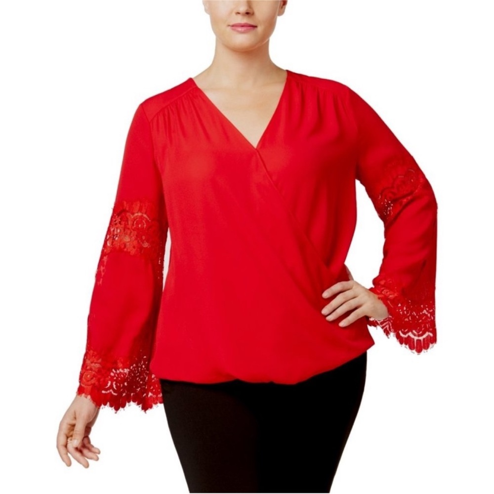 INC‎ International Concepts Lacey Bell Sleeve Top